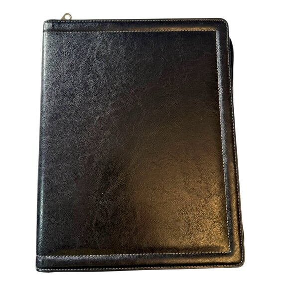 Samsonite Black Leather iPad Folio Organizer With Zipper Closure & Document Pock - Picture 1 of 12